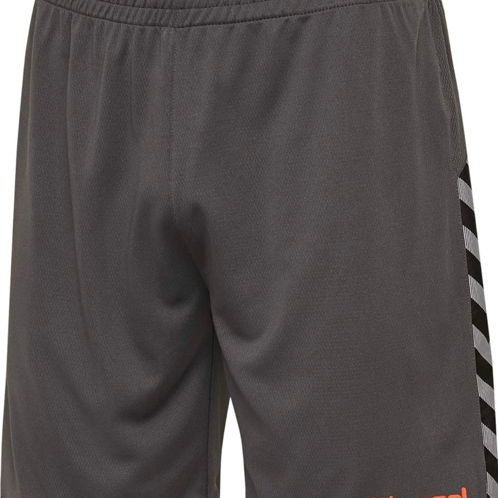 Hummel Authentic Poly Soccer Football Shorts EU S US XS NWT Gray Orange Men’s - Picture 12 of 16